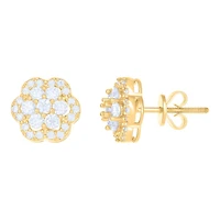 10 kt Gold Earrings With Moissanite Ctw 0.918
