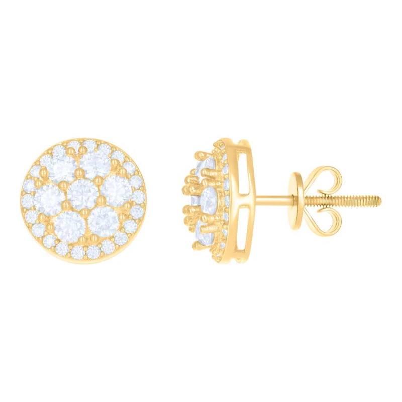 10 kt Gold Earrings With Moissanite Ctw 2.644