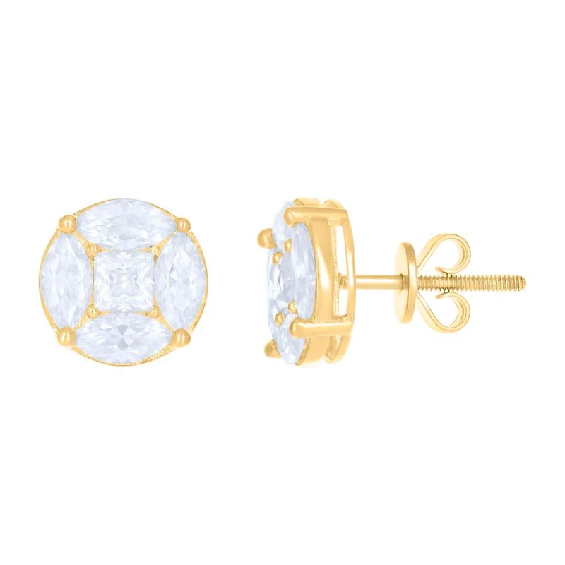 10 kt Gold Earrings With Moissanite Ctw 2.50