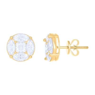 10 kt Gold Earrings With Moissanite Ctw 2.50
