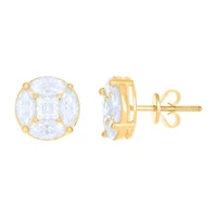 10 kt Gold Earrings With Moissanite Ctw 2.50