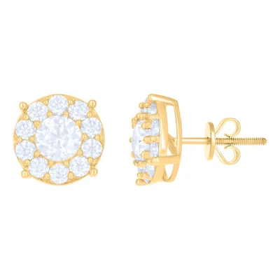 10 kt Gold Earrings With Moissanite Ctw 1.80