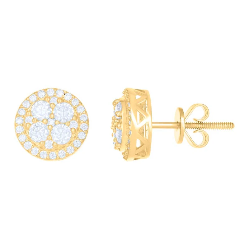 10 kt Gold Earrings With Moissanite Ctw 0.416