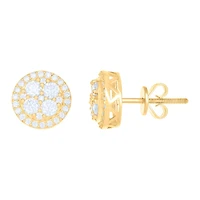 10 kt Gold Earrings With Moissanite Ctw 0.416