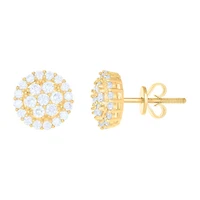10 kt Gold Earrings With Moissanite Ctw 0.97