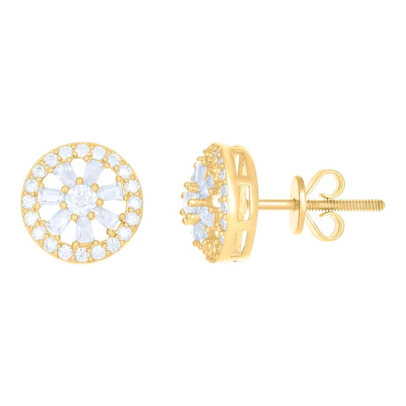 10 kt Gold Earrings With Moissanite Ctw 1.106
