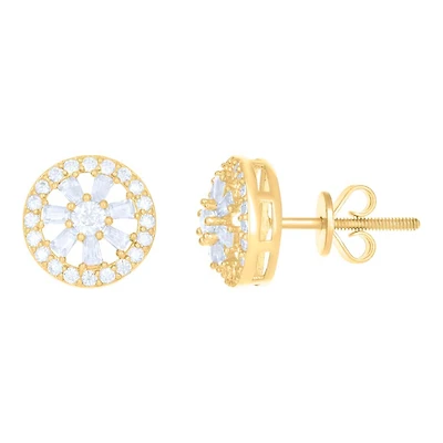 10 kt Gold Earrings With Moissanite Ctw 1.106