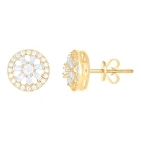 10 kt Gold Earrings With Moissanite Ctw 1.106