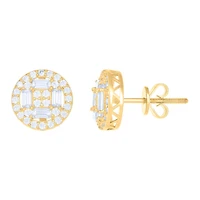 10 kt Gold Earrings With Moissanite Ctw 1.12