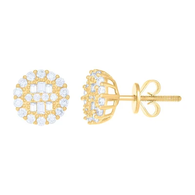 10 kt Gold Earrings With Moissanite Ctw 0.724