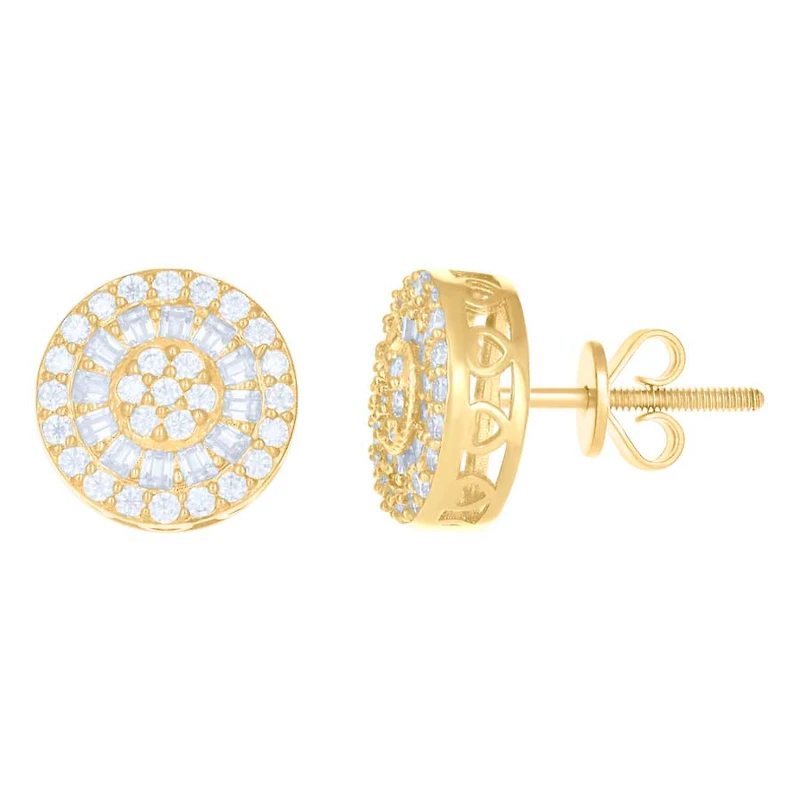 10 kt Gold Earrings With Moissanite Ctw 0.912