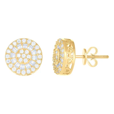 10 kt Gold Earrings With Moissanite Ctw 0.912
