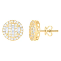10 kt Gold Earrings With Moissanite Ctw 0.736