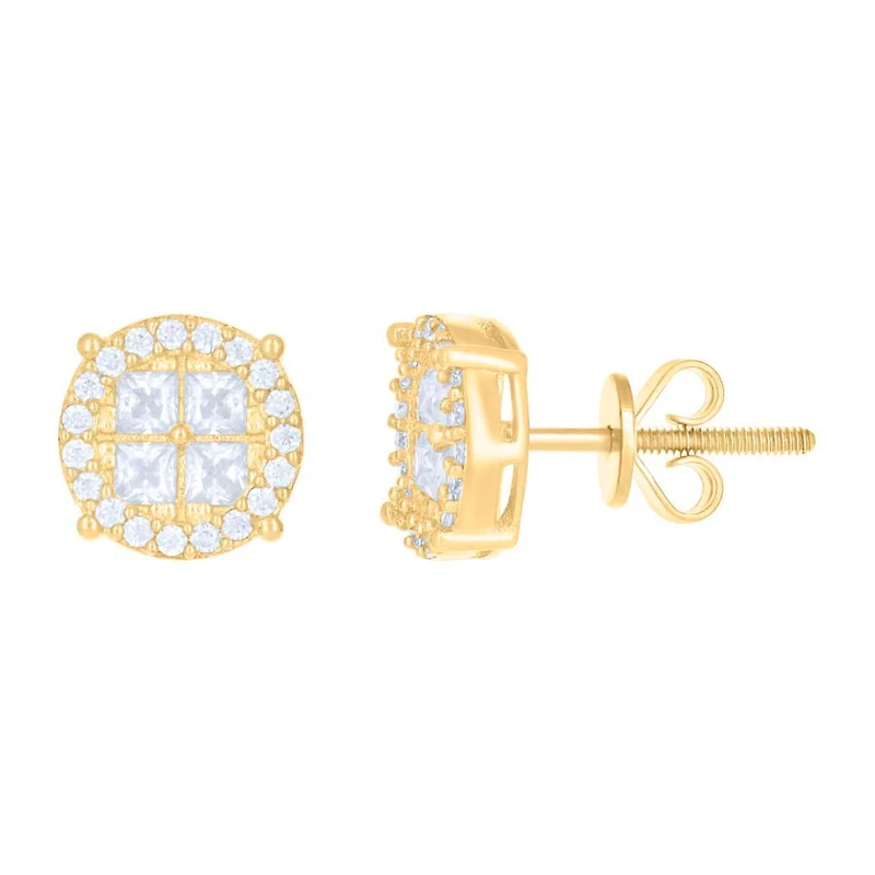 10 kt Gold Earrings With Moissanite Ctw 0.80