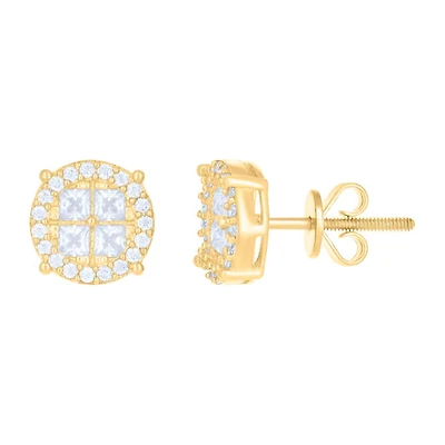 10 kt Gold Earrings With Moissanite Ctw 0.80