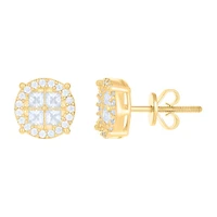 10 kt Gold Earrings With Moissanite Ctw 0.80