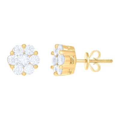 10 kt Gold Earrings With Moissanite Ctw 1.156