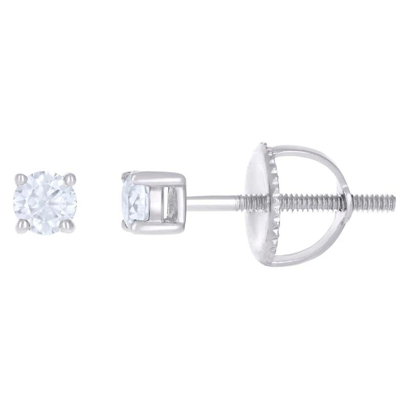 10Kt Gold Earrings 3 mm With Moissanite Ctw 0.20