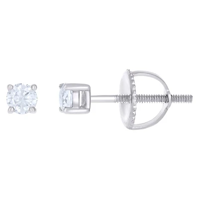 10Kt Gold Earrings 3 mm With Moissanite Ctw 0.20