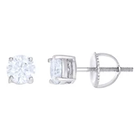 10 kt Gold Earrings 5 mm With Moissanite Ctw 1.00