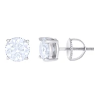 10 kt Gold Earrings 6 mm With Moissanite Ctw 1.6