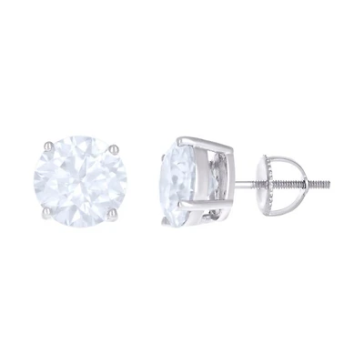 10 kt Gold Earrings 9 mm With Moissanite Ctw 6.00
