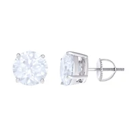 10 kt Gold Earrings 9 mm With Moissanite Ctw 6.00