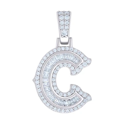 925 Silver Pendant Letter "C" Moissanite 0.50 ctw
