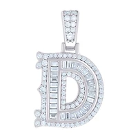 925 Silver Pendant Letter "D" Moissanite 0.51 ctw