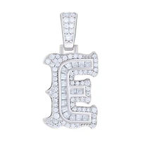 925 Silver Pendant Letter "E" Moissanite 0.44Ctw