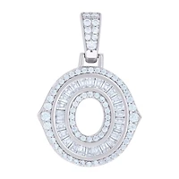 925 Silver Pendant Letter "O" Moissanite 0.53Ctw