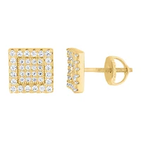 925 Silver Earrings With Moissanite Ctw 0.53