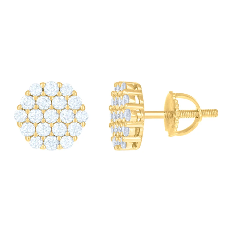 925 Silver Earrings With Moissanite Ctw 0.76