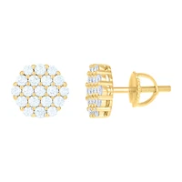 925 Silver Earrings With Moissanite Ctw 0.76