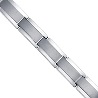 Tungsten Black Tone Mens Polished Link Bracelet 13mm Size 8.5 Inches