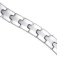 Tungsten Fancy Mens Polished Link Bracelet 13mm Size 8.5 Inches