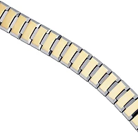Tungsten Yellow Tone Mens Polished Link Bracelet 13mm Size 8.5 Inches