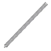 Mens Tungsten Polished Link Bracelet 13mm Size 8.5 Inches
