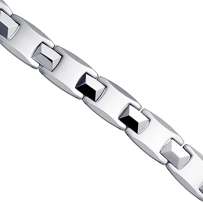 Tungsten White Polished Mens Bracelet 13mm Size 8.5 Inches