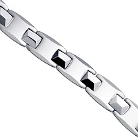 Tungsten White Polished Mens Bracelet 13mm Size 8.5 Inches