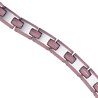 Tungsten Rose Tone Mens Polished Fancy Bracelet 13mm Size 8.5 Inches