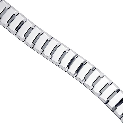 White Tungsten Mens Polished Bracelet 7mm Size 8.5 Inches
