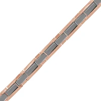 Tungsten Two Tone Mens Polished Fancy Bracelet 11mm Size 8.5 Inches
