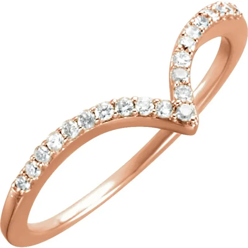 1/6 CTW Natural Diamond V Ring