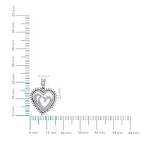 10K White Gold Round Diamond Womens Double Heart Pendant 1/ Cttw