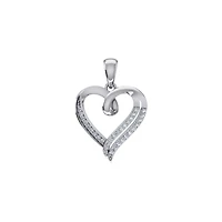10K White Gold Round Diamond Womens Heart Pendant 1/ Cttw