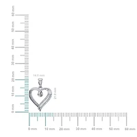 10K White Gold Round Diamond Womens Heart Pendant 1/ Cttw