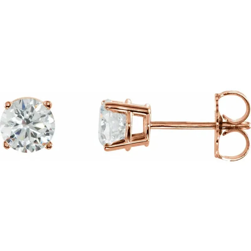 1 CTW Natural Diamond Stud Earrings
