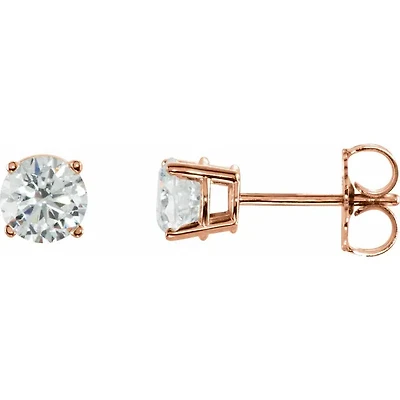 1 CTW Natural Diamond Stud Earrings