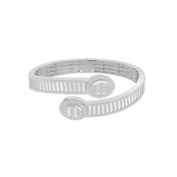 10K White Gold Tw Baguette Bangle Bracelet  5-1/2 Cttw